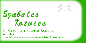 szabolcs kotvics business card